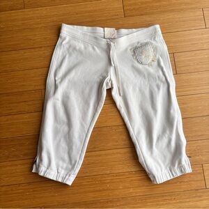 Y2K Express vintage white fleece capris